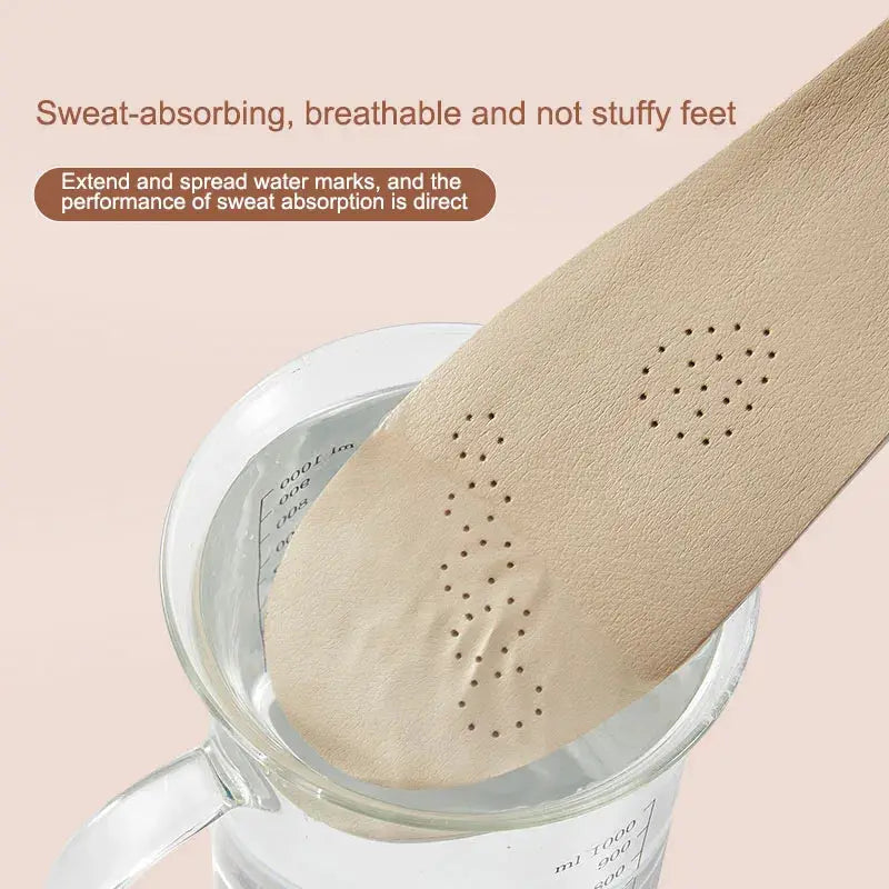 Leather Latex Sports Insoles For Shoes With Arch Support Cowhide Cushion Pads Shock Absorbing Plantar Fasciitis Inserts