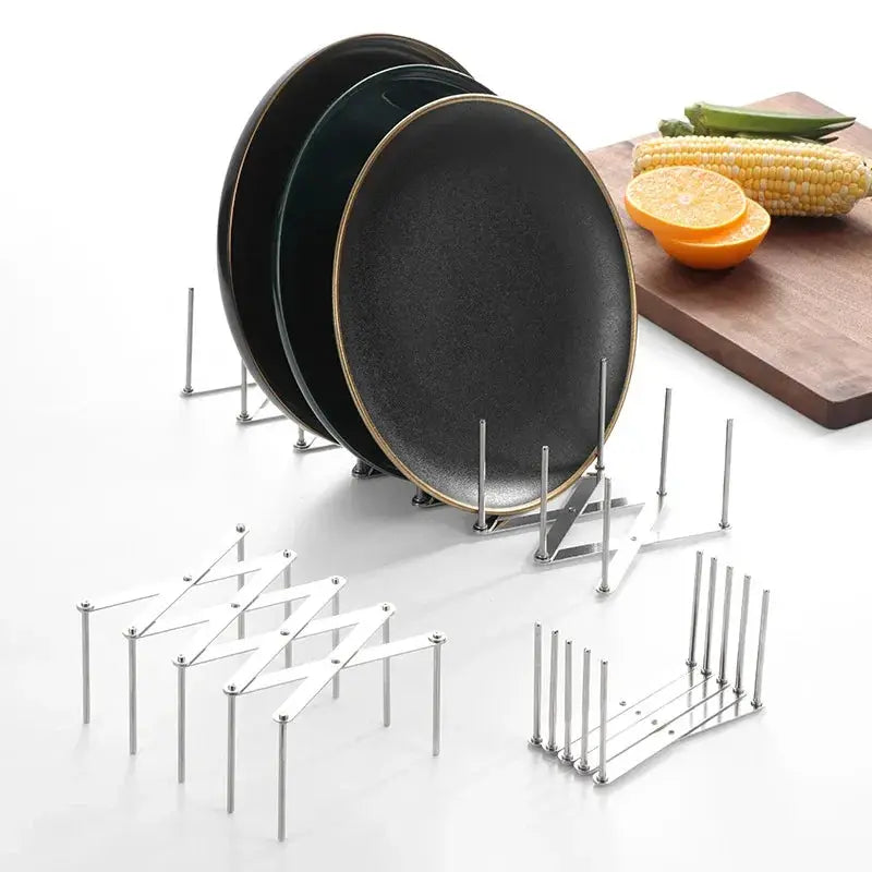 Foldable Stainless Steel Dish Drain Rack For Kitchen Drying Organizer Shelf For Plates Cups Pots