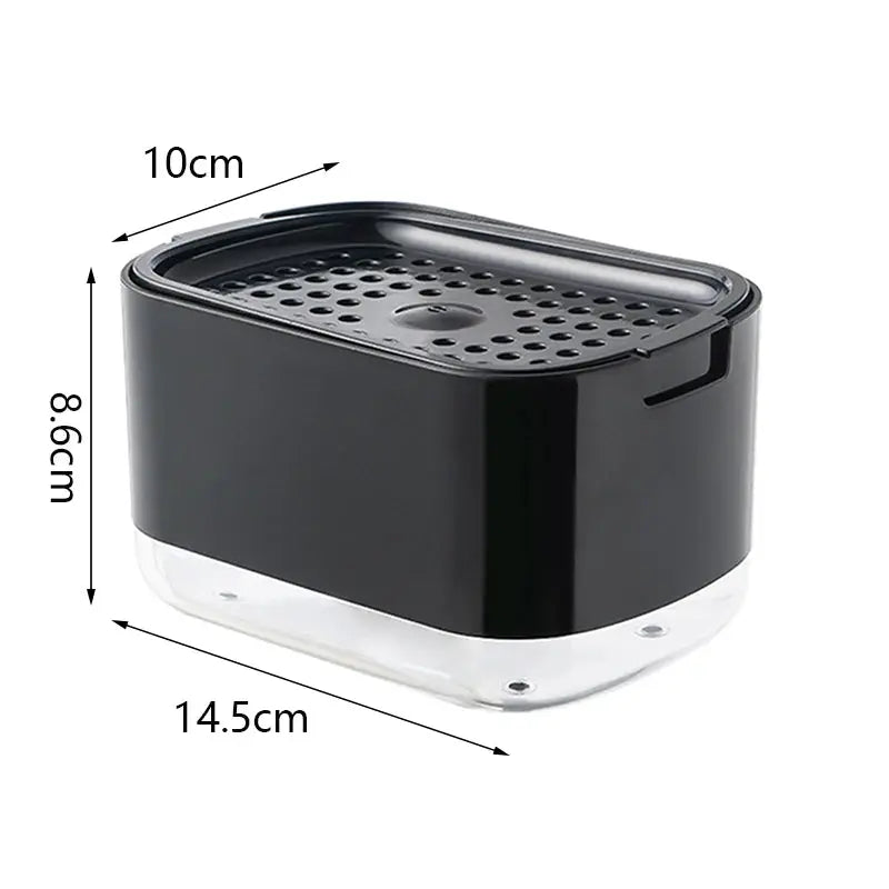 Automatic Foam Soap Dispenser Box With Sponge Holder For Kitchen And Bathroom Press Style Detergent Container