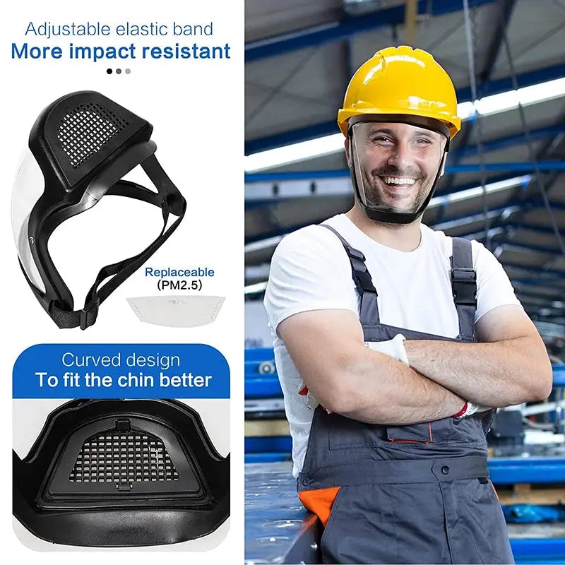 Transparent Face Shield Mask For Work Protection Reusable Protective Shield For Kitchen And Hospitality
