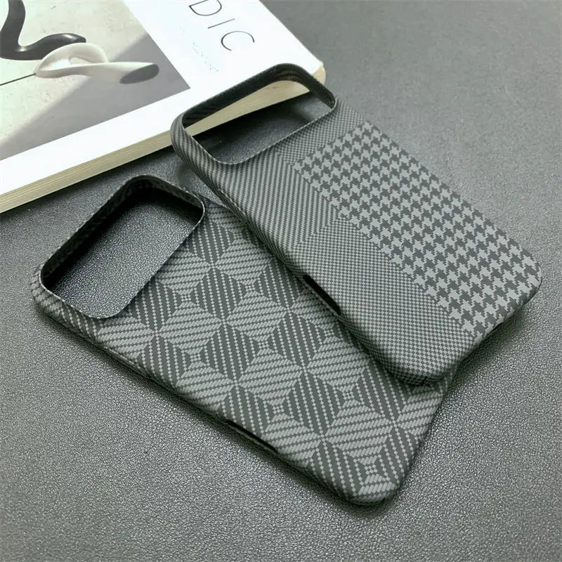 LuxCarbon Slim Carbon Fiber Case For iPhone 17 Pro Max 16 15 14 13 Shockproof Matte Bumper