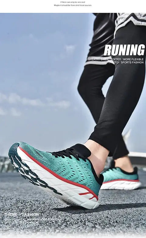 Simples Market men's running shoes with turquoise upper and cushioned white sole