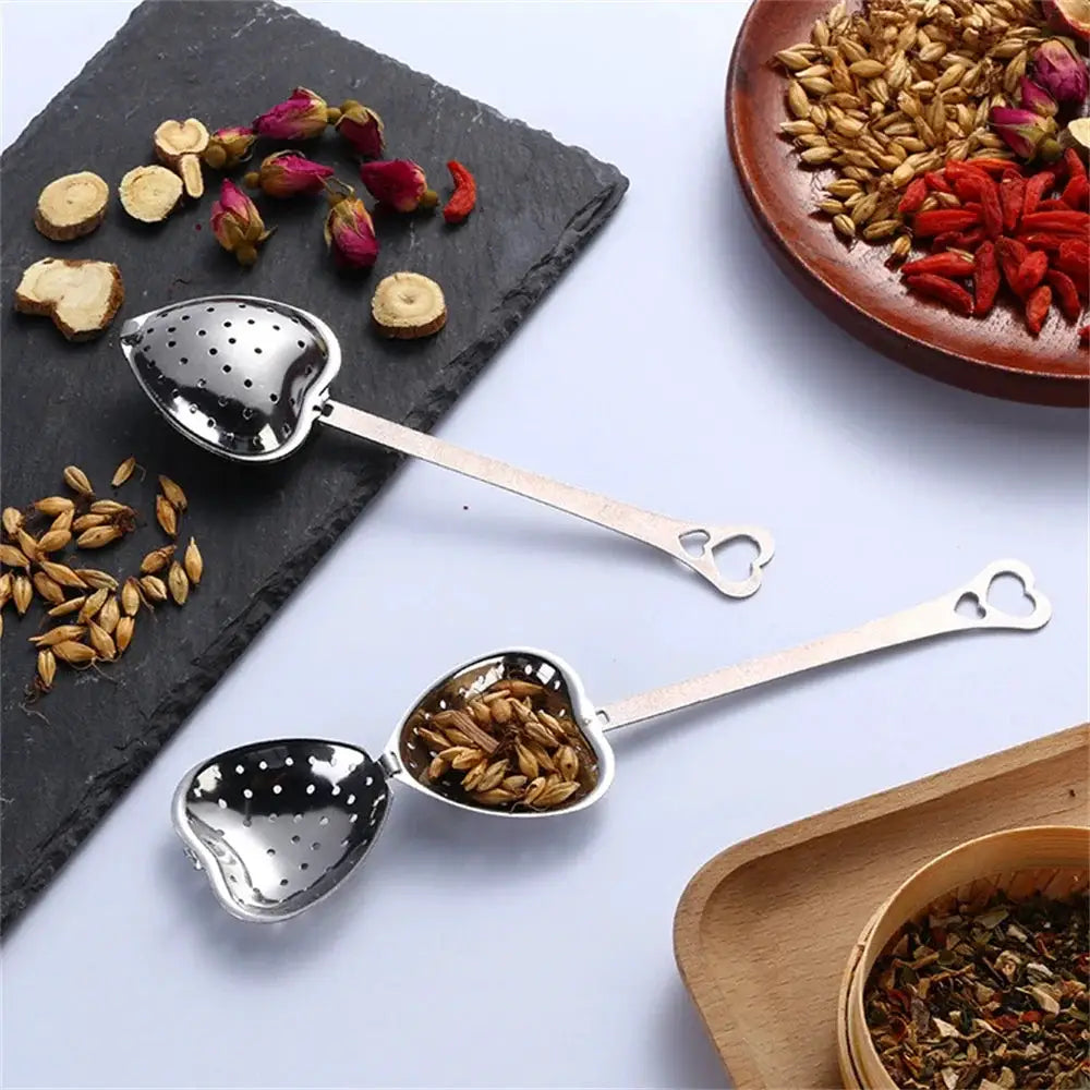 Heart Shaped Tea Strainer Fine Mesh Stainless Steel Tea Infuser For Loose Leaf Tea Makers Kitchen Accessories