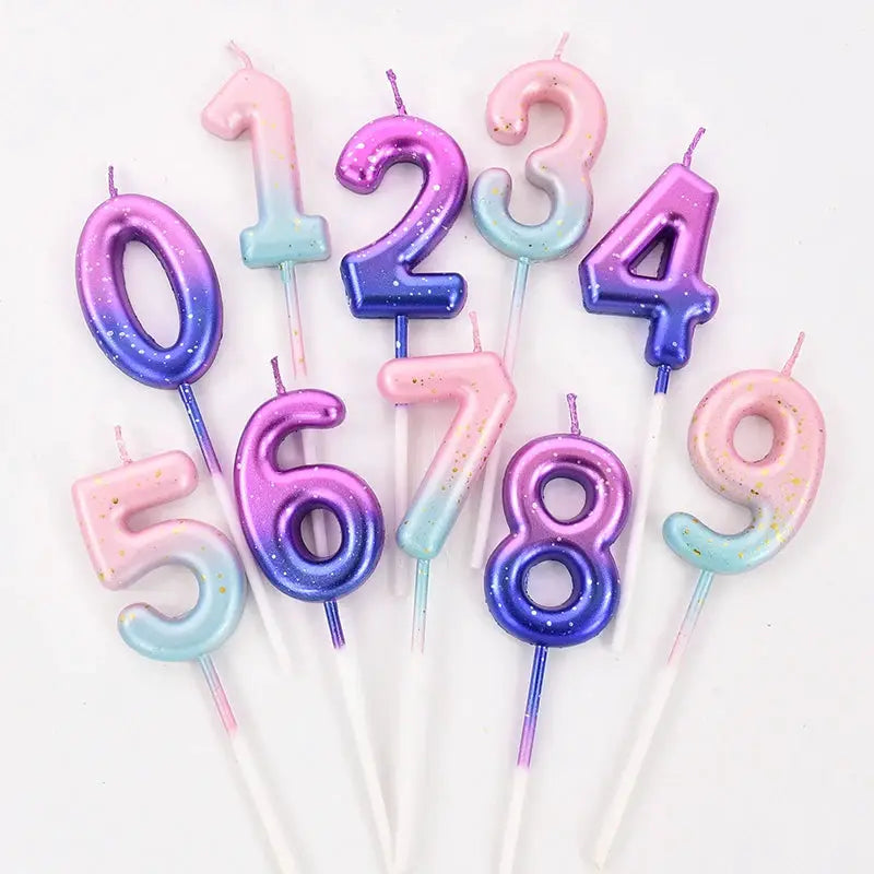 Interstellar Digital Colorful Number Candle For Birthday Cake Party Decor 0 To 9