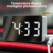 White LED Mirror Table Clock With Snooze Display Time Night Light USB Alarm Clock For Desktop Home Decor