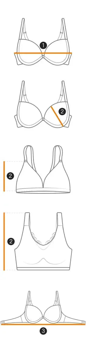 Simples Market Women's wire-free front-closure bra, solid-color, full-coverage for middle-aged and elderly