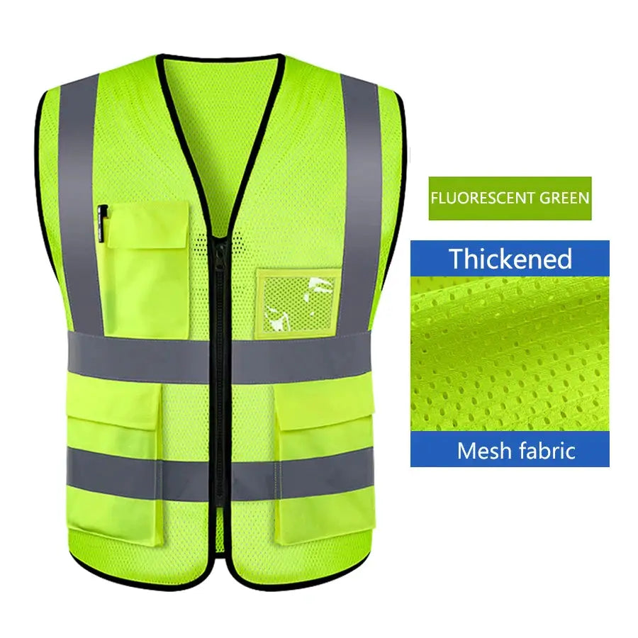 High Visibility Safety Vest Adjustable for Running Cycling Outdoor Traffic Night Security