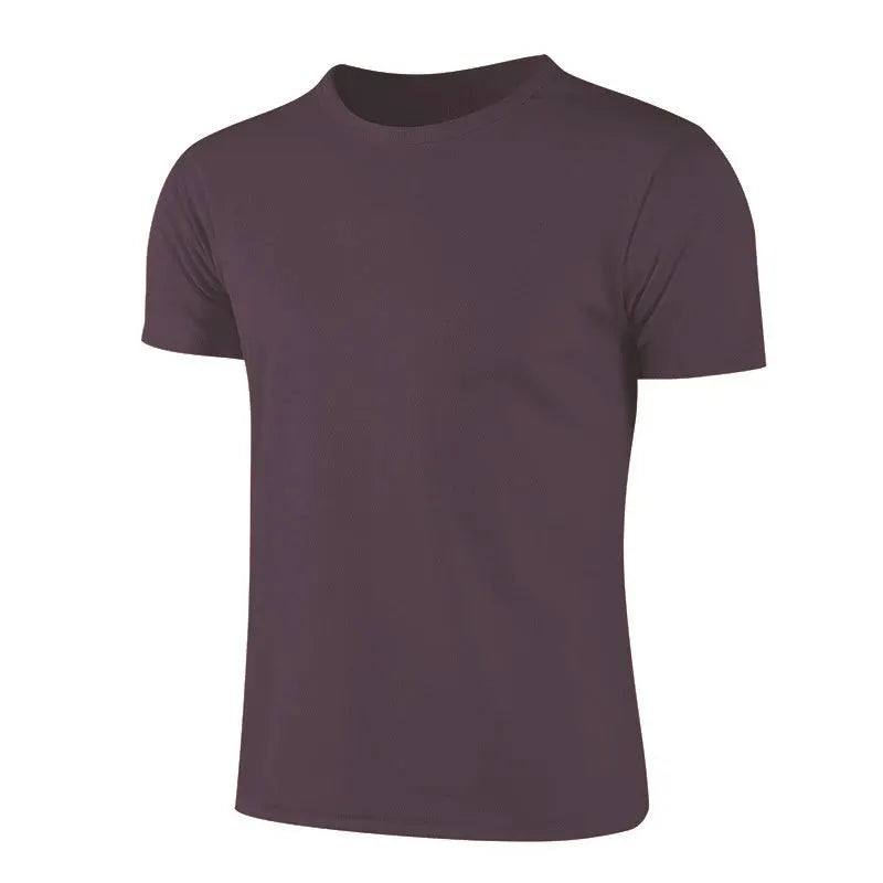 Men's quick-dry running T-shirt, dark purple short-sleeve athletic jersey