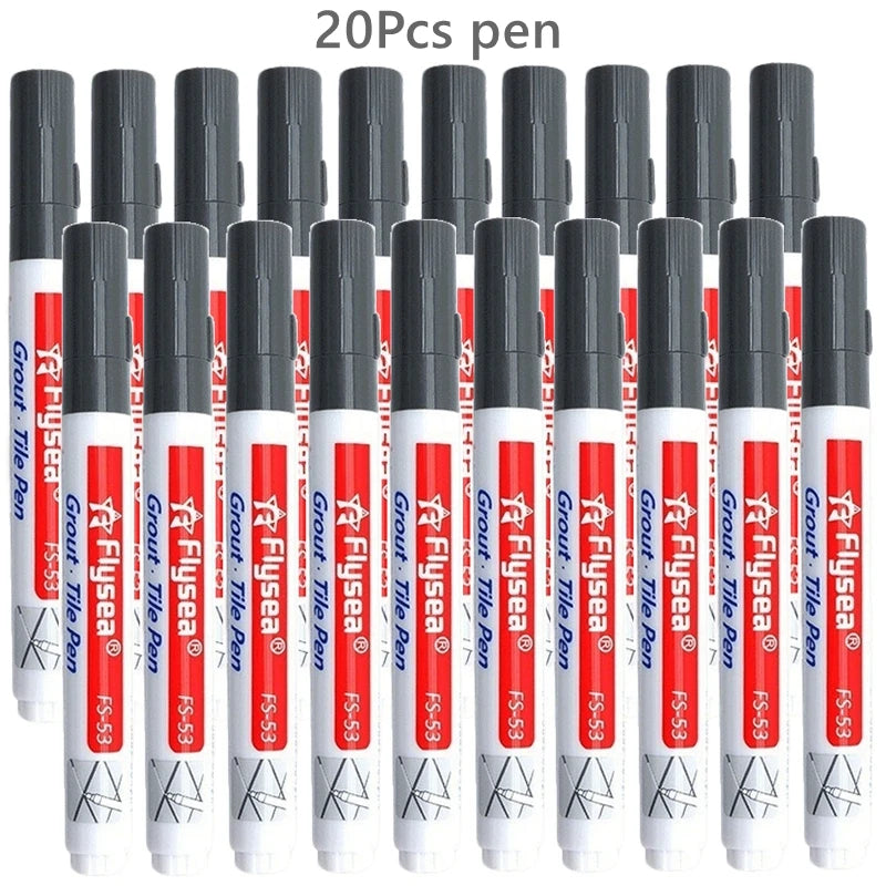 20Pcs Grout Pen set by Simples Market; waterproof tile markers for wall and floor seams in black, white, beige