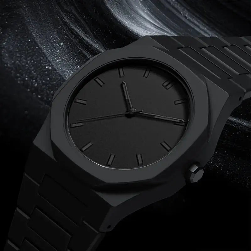 NovaTime Minimalist Quartz Watch For Men With Lightweight Plastic Strap Waterproof Durable Build And Classic Style