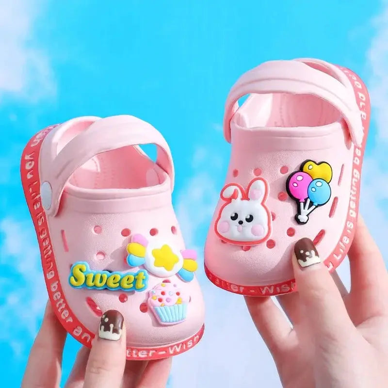 Summer Cartoon Sandals For Kids And Babies Flat Heel Soft Slippers For Girls And Boys Garden Shoes