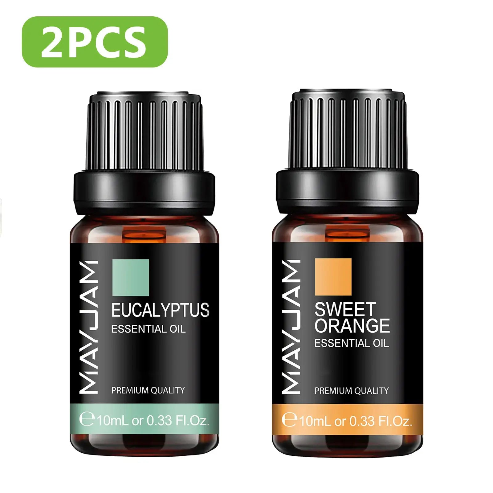 MAYJAM Essential Oil Set With Citronella Jasmine Eucalyptus Orange Lemongrass Black Pepper Cajeput Cypress Ginger