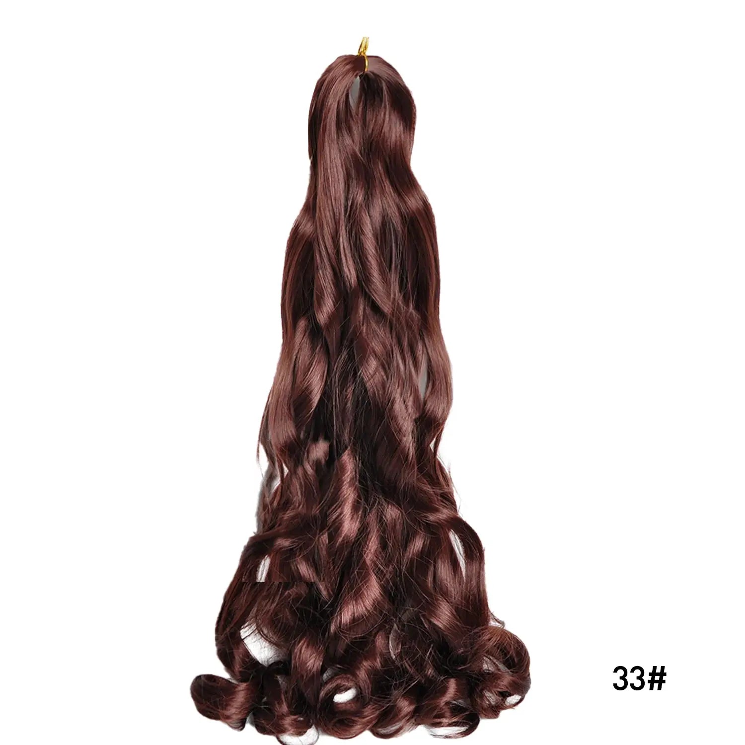 French curls braiding hair 24in synthetic spiral curls burgundy color, pre-stretched loose wave