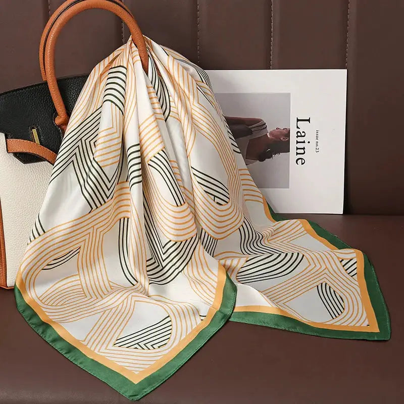 Luxe Silk Satin Square Scarf Silk Feel Finish Versatile Fashion Wrap For Shawl Hijab Neckerchief Hair Ribbon Headband
