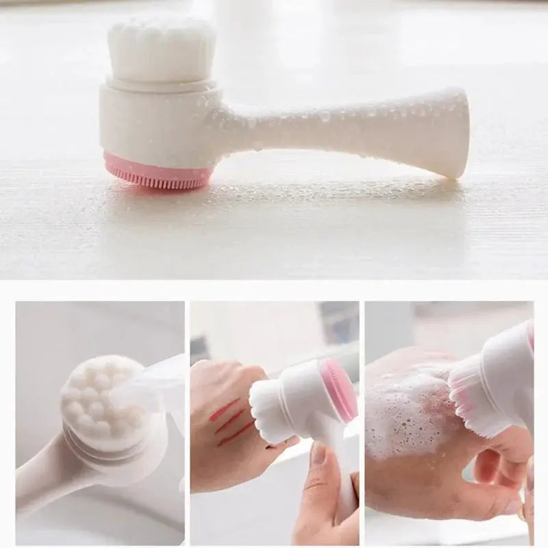 Lumina 3D Double Silicone Facial Cleansing Brush For Gentle Exfoliation Deep Pore Cleansing And Radiant Skin