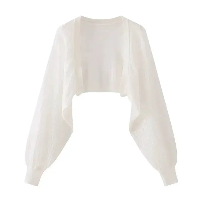 French Ice Silk Knit Sun Protective Cardigan Top Lightweight Breathable Summer Layering Essential