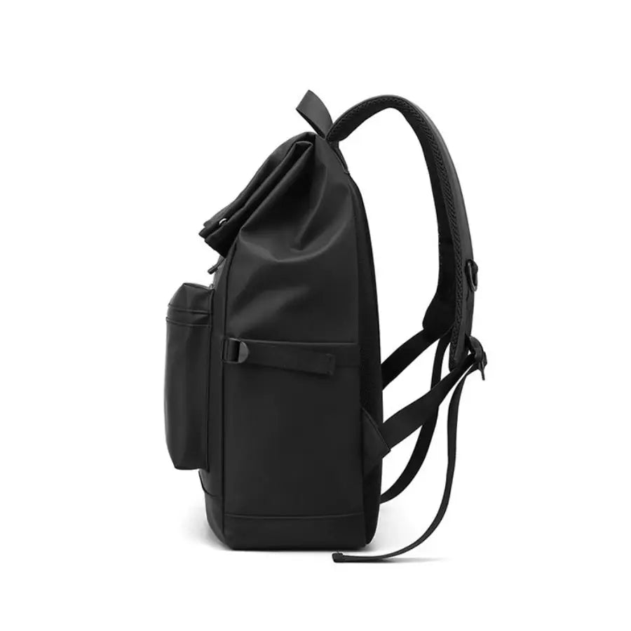 Black 17-inch urban men's business backpack with large capacity and laptop compartment