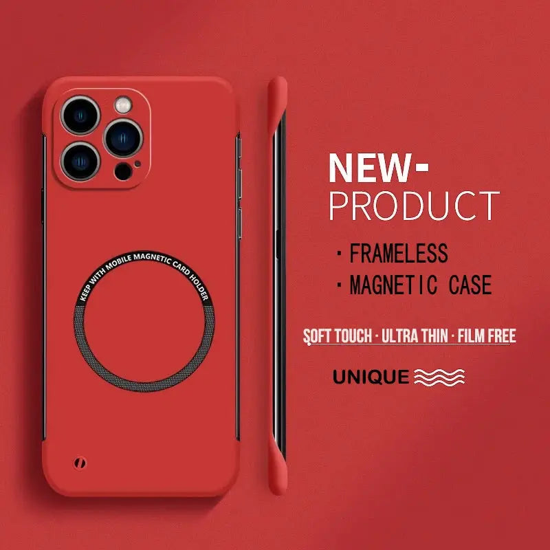 NovaCase Ultra Thin Matte Magnetic Frameless PC Case For iPhone 17 Pro Max 16 15 14 Plus Ultra Thin Protection