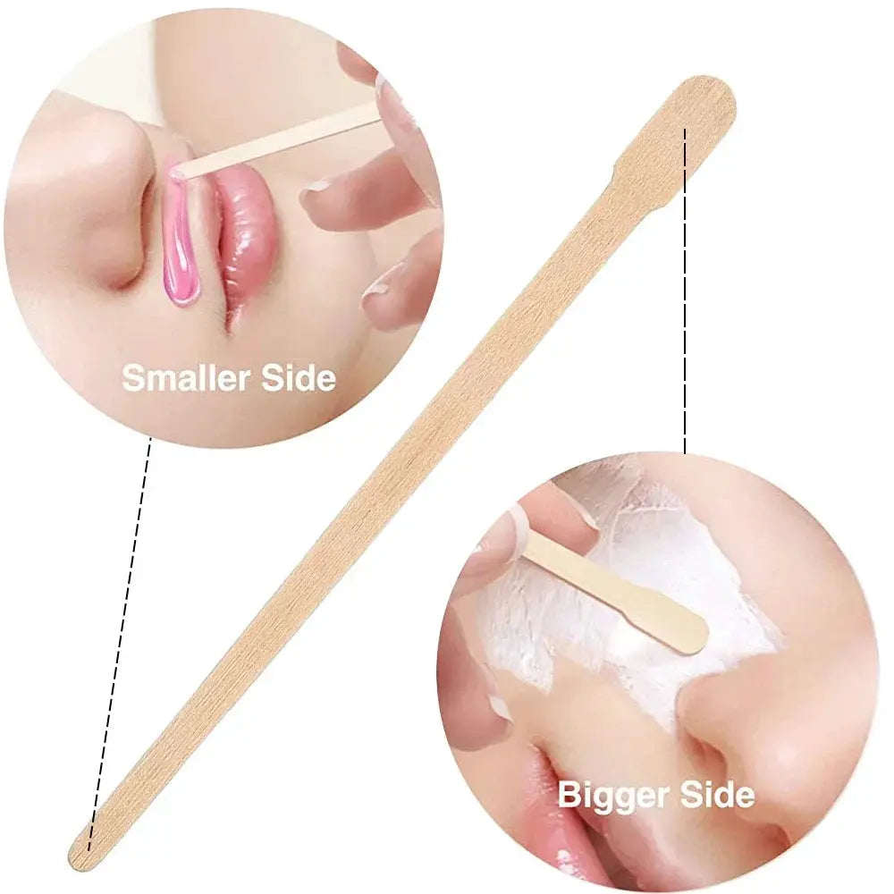 100 Pcs Wooden Disposable Depilation Spatulas For Waxing Hair Removal Sticks For Face And Eyebrows Beauty Tool