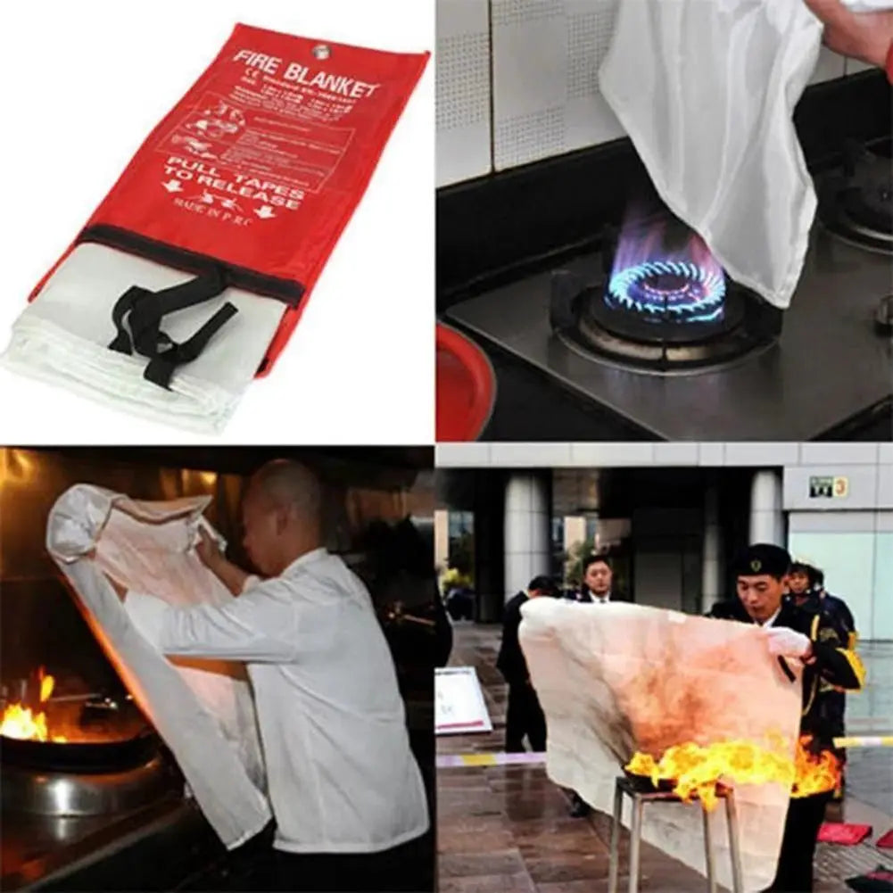 Portable Fire Blanket Flame Retardant Emergency Safety Cover Fiberglass Reusable Fireproof Mat For Home Kitchen