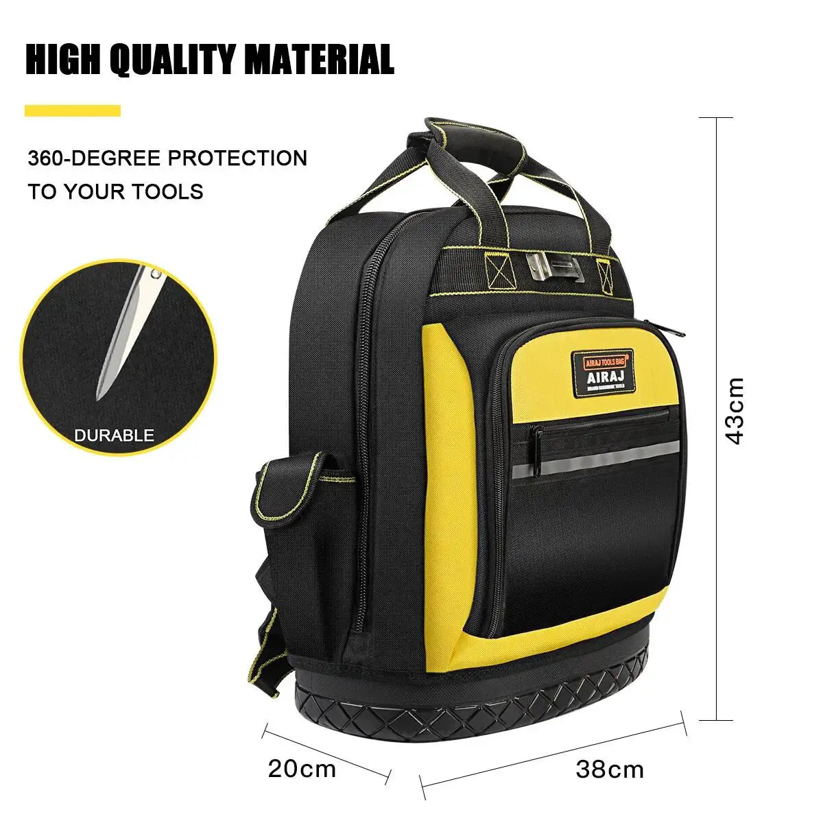 AIRAJ Heavy - Duty Waterproof Tool Backpack - Simples Market
