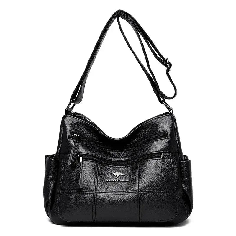 NobleGrace Soft Leather Luxury Handbag Women Triple Layer Tote Large Capacity Shoulder And Crossbody Bag