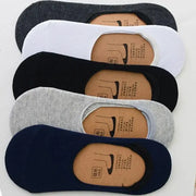 5 Pairs Men Boat Cotton Socks Breathable Invisible Ankle Socks With Non Slip Silicone For Summer And Autumn