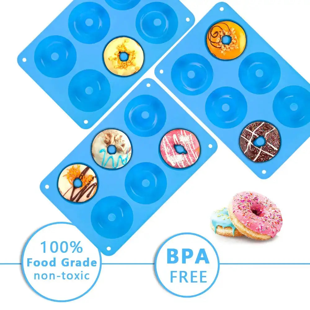 Six Hole Silicone Donut Mold Baking Pan Nonstick Flexible Donut Mold For Donuts Muffins Bagels Desserts DIY Tools