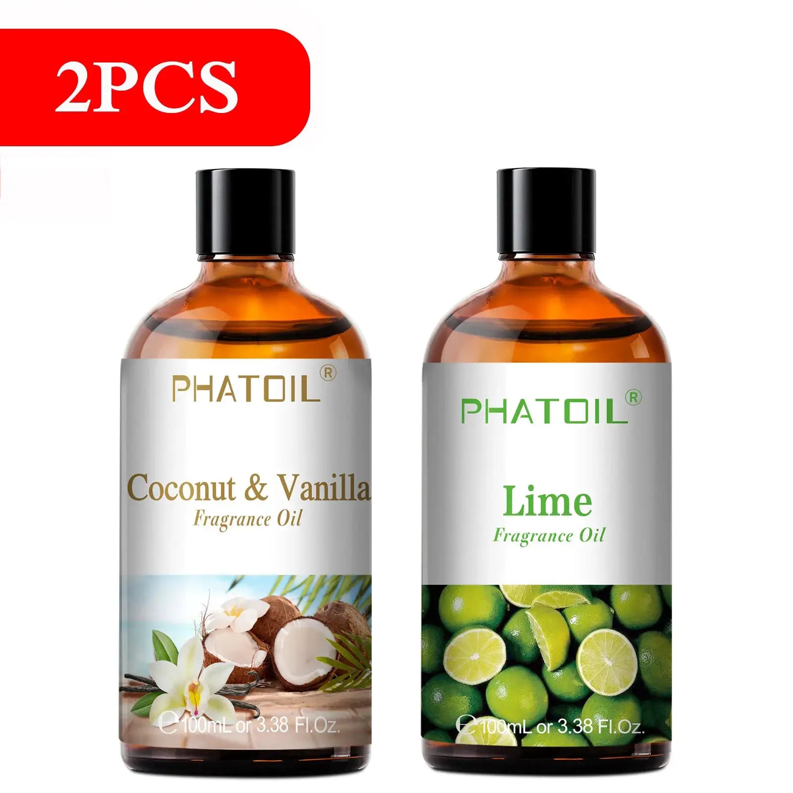 PHATOIL 100ml Aromatherapy Fragrance Oil Coconut Vanilla Strawberry Cherry Lemon For Diffuser Candle Making 1 2 3 Pack