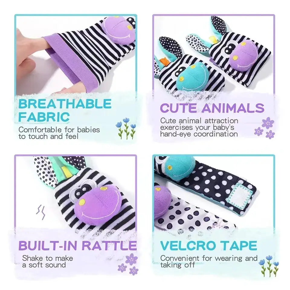 Baby Wrist Rattle Socks Toys 0 To 12 Months Learning Toy For Boys And Girls Educational Development Sensory Gift