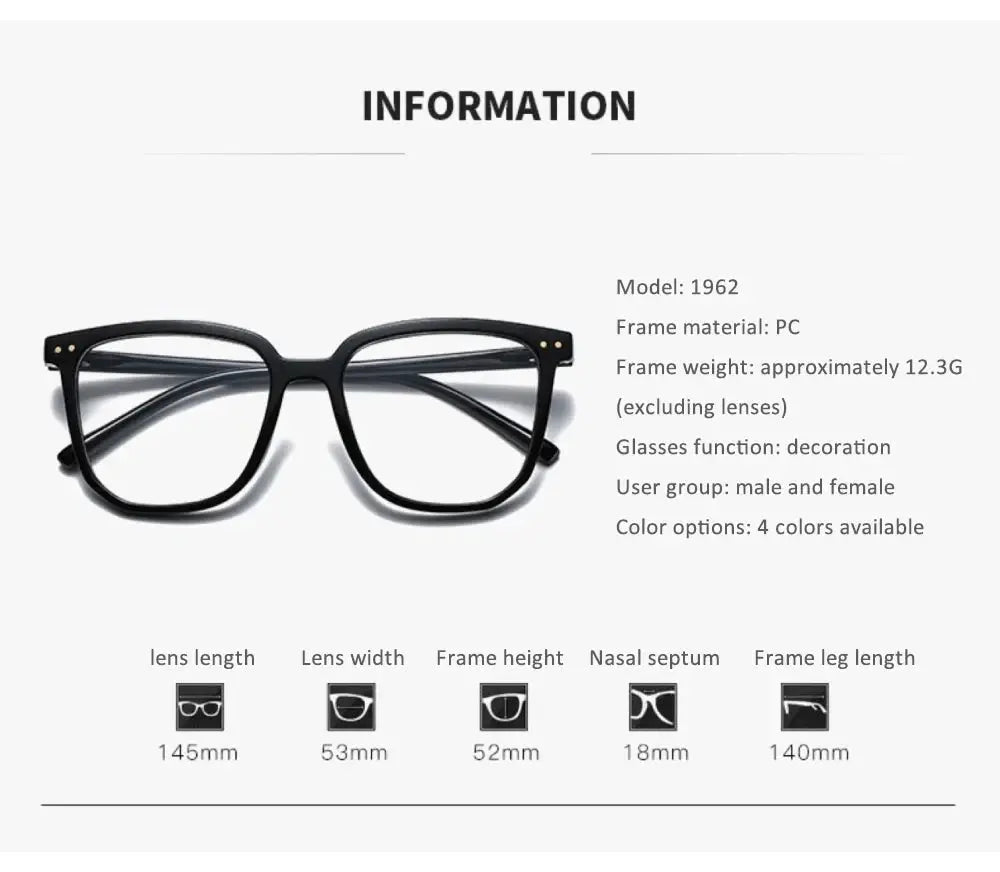 LuminaWear Cat Eye Glasses Ultralight Unisex Clear Lens Blue Light Blocking 20 Percent Protection