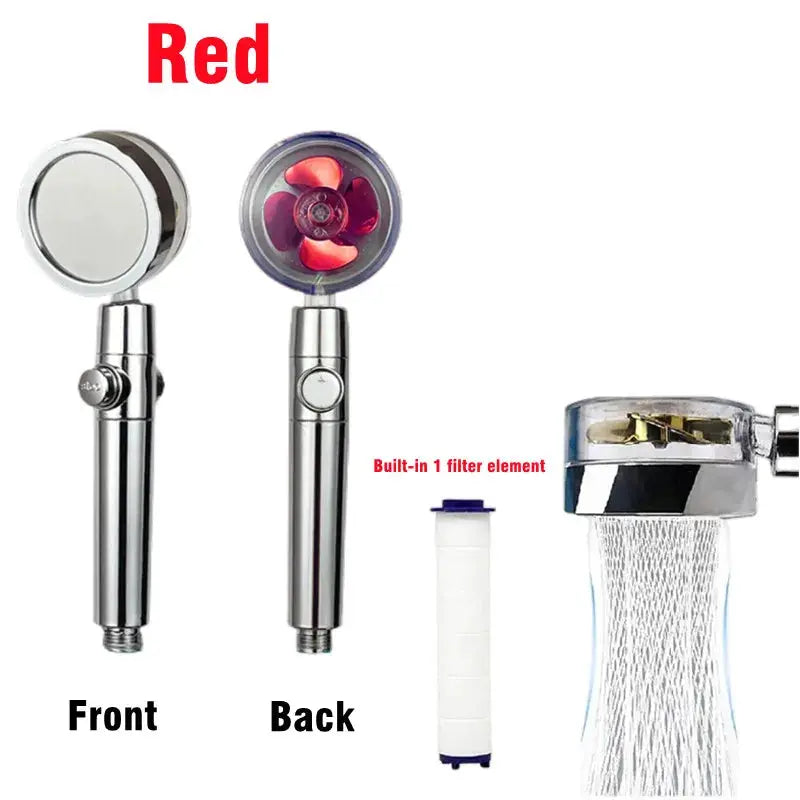 Simples Market 360° rotation turbo shower head with built-in filter, chrome finish