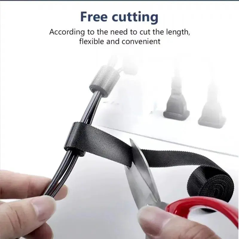 Simples Market black Velcro cable organizer strap for bundling earphones and cords