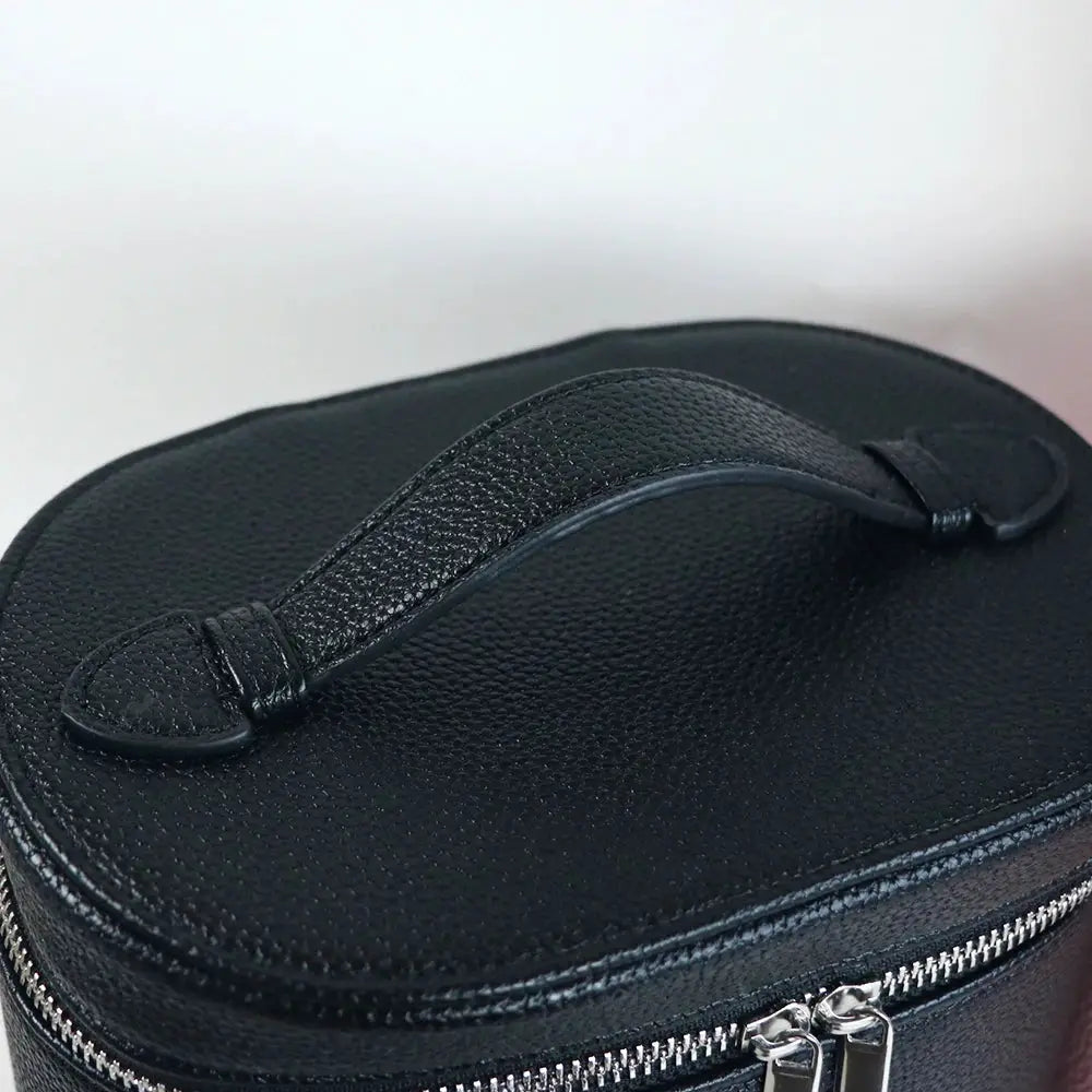 VoyageLux PU Leather Cosmetic Box With Internal Organizer Large Capacity Travel Makeup Bag With Customizable Names