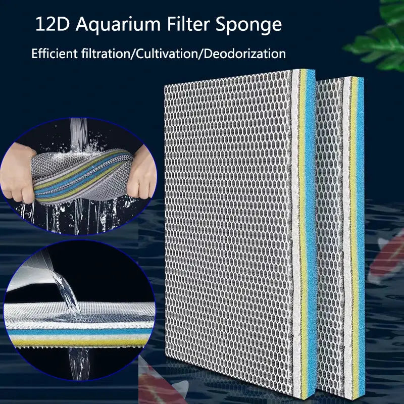 9Layers Aquarium Filter Sponge No Glue Biochemical Cotton for Bio Filtration in Freshwater and Saltwater Tanks