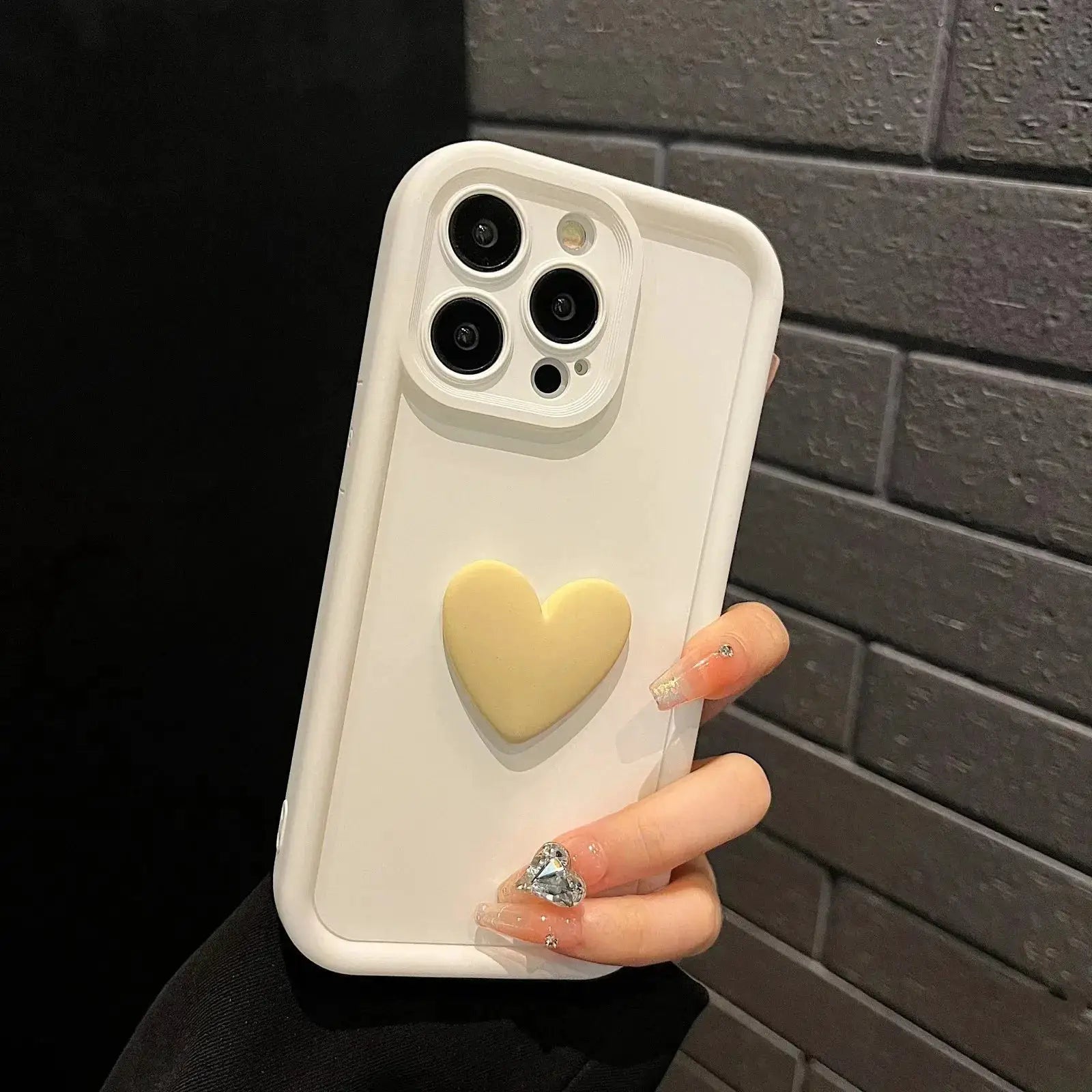 LuxCase 3D Love Heart Silicone Phone Case For iPhone 11 Through 17 Shockproof Candy Color Protection