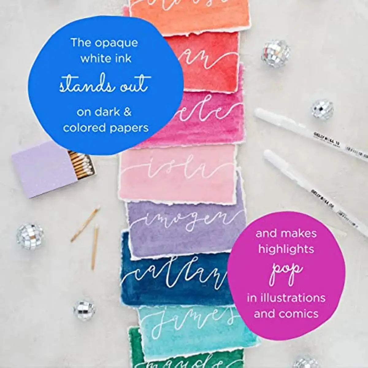 Sakura Gelly Roll gel pens set with white ink; assorted tip sizes for journaling and art