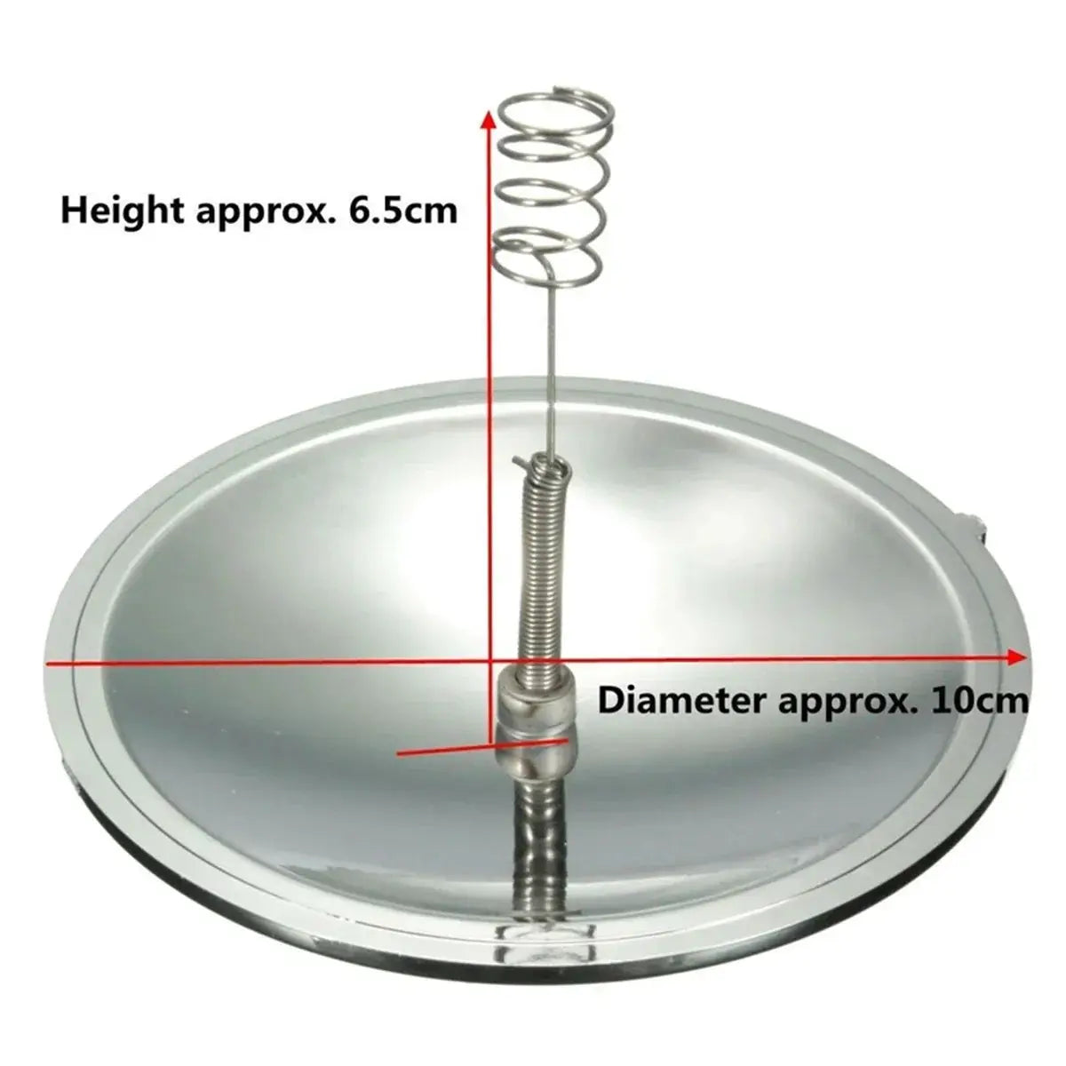 Solar lighter outdoor fire ignition tool; stainless steel spiral spring on a vertical rod atop a circular metal base