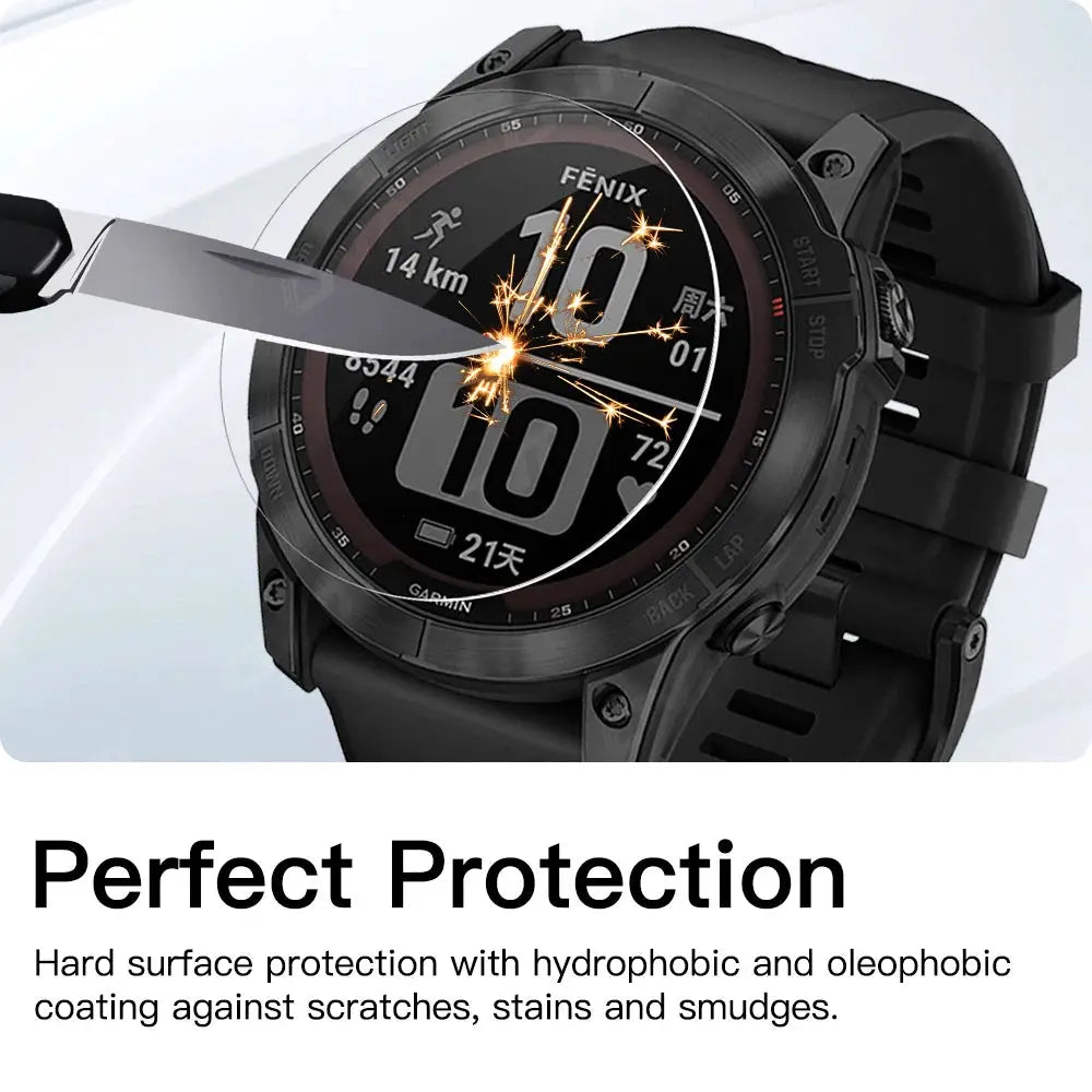 TechShield 9H Tempered Glass Screen Protector For Garmin Fenix Series AMOLED Clarity Anti Scratch Anti Fingerprint