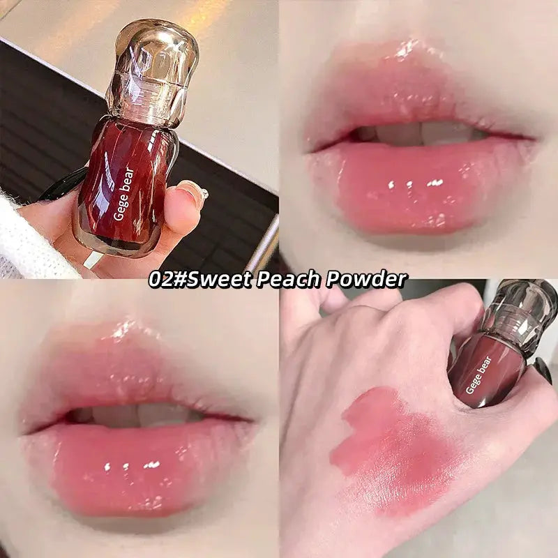 Gege Bear Crystal Gloss Lip Tint Autumn Winter Hydrating Formula Mirror Gloss Finish Youthful Plumping Effect