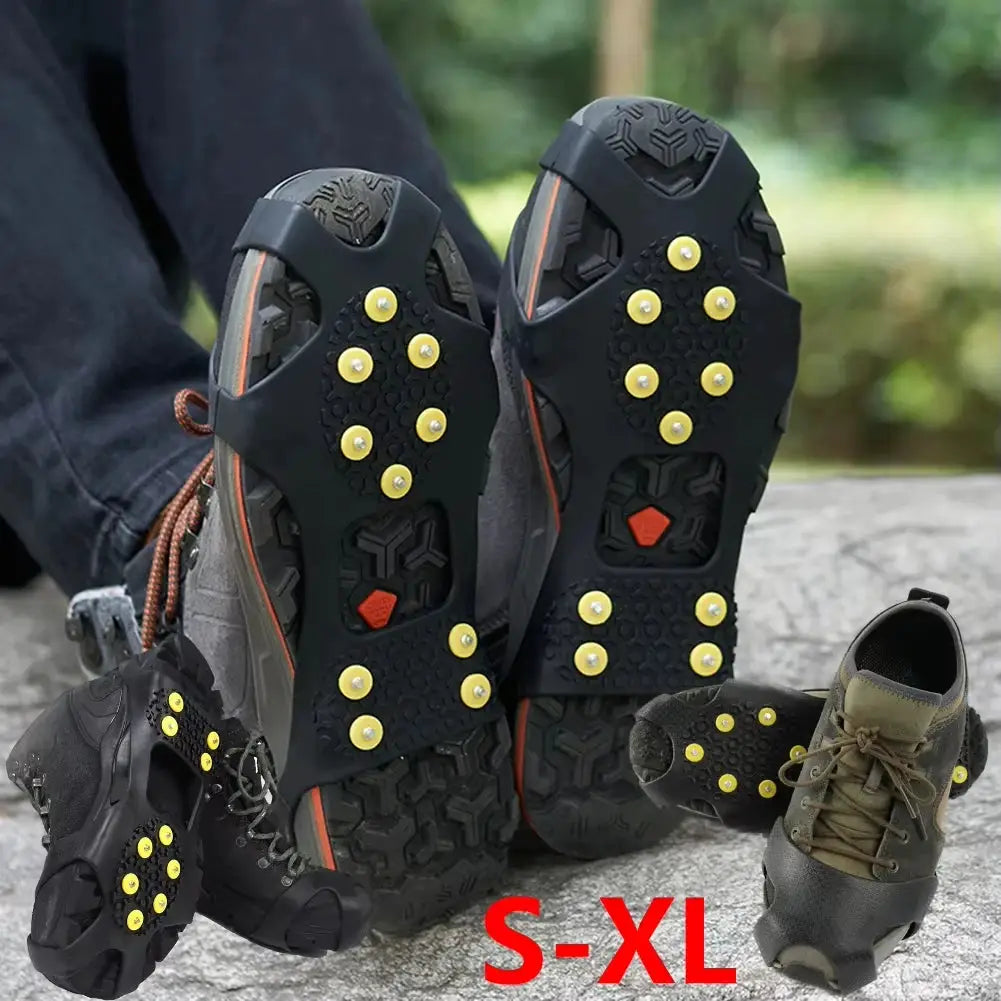 SnowGrip 10 Tooth Snow Claw Shoe Covers For Men And Women Non Slip Traction Crampons For Hiking