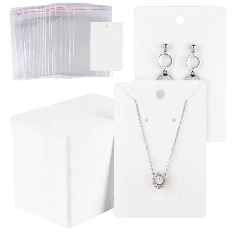 50 Pcs Blank 6x9cm Necklace Earring Jewelry Cards Paper Display Tags For Jewelry Making