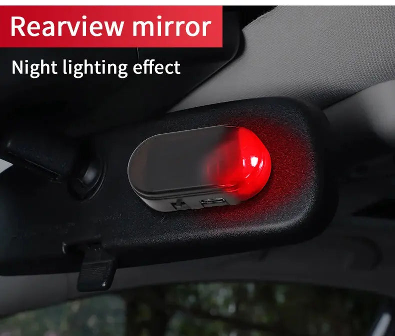 Simples Market 2pcs solar powered car fake security lights with red flashing signal on rearview mirror