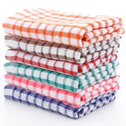 6pc cotton kitchen towels set by Simples Market in multi-color checkered patterns.