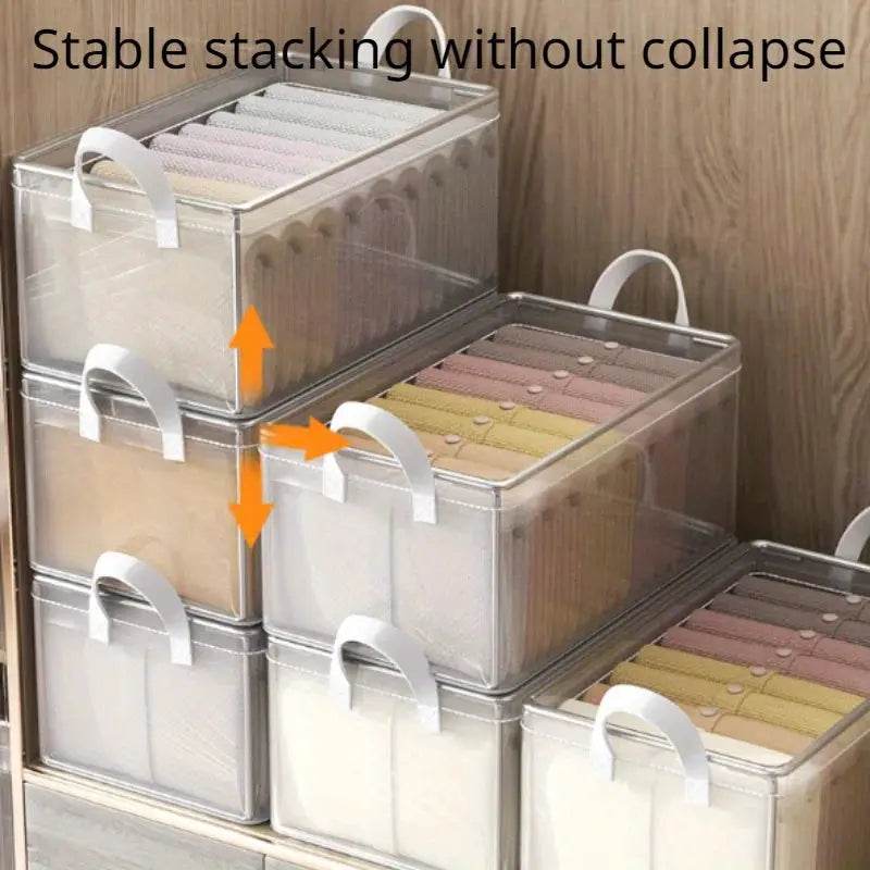 Transparent PVC Storage Box With Solid Steel Frame Waterproof Underwear Organizer For Home And Dormitory