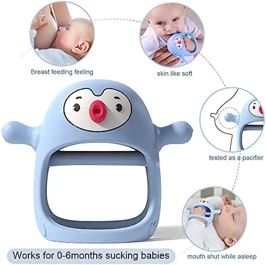 Never Drop Silicone Teether For Babies Wrist Attachment Pacifier And Teething Toy For Newborns And Infants