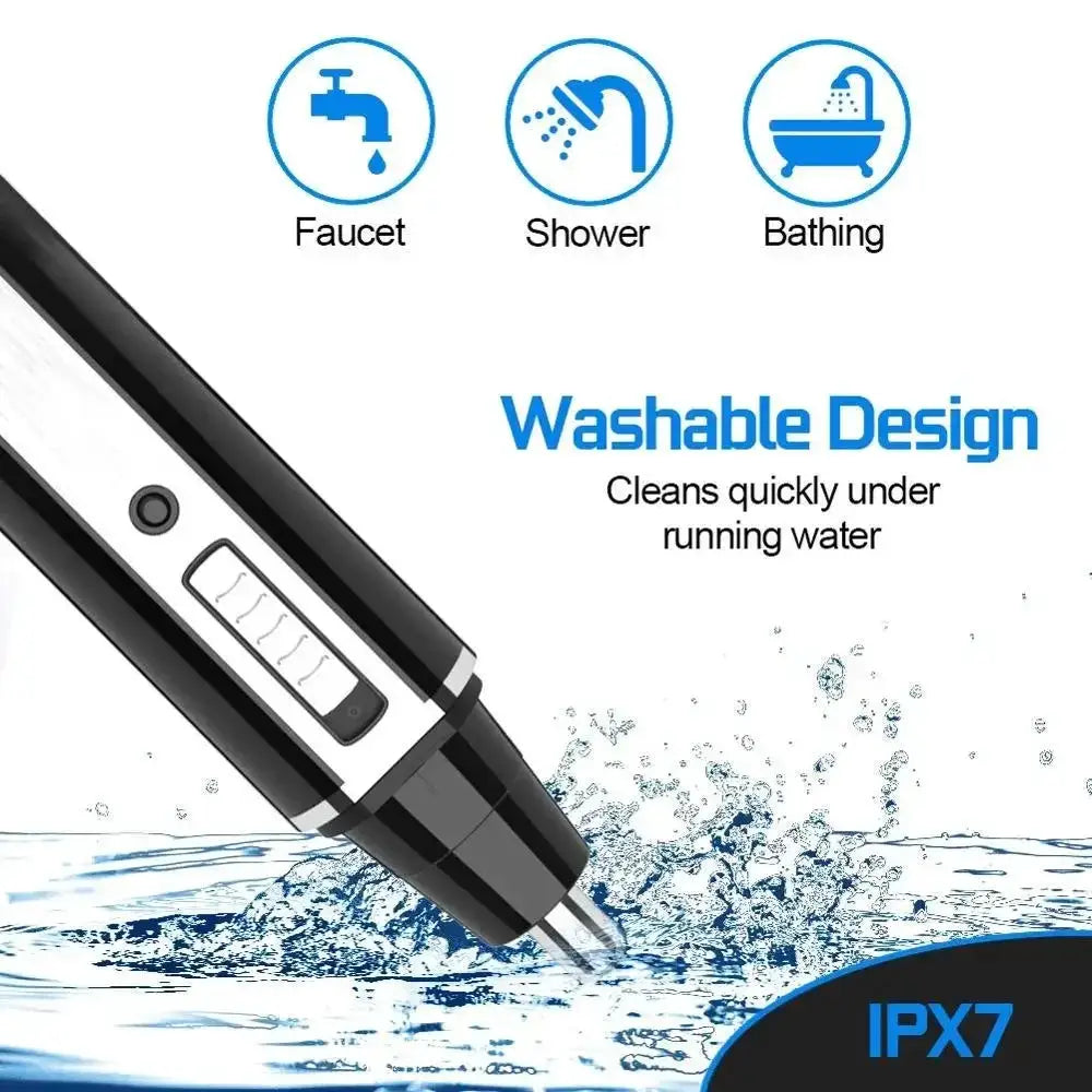 Kemei 4 in 1 men’s trimmer, black, rechargeable nose/ear hair grooming kit with washable design Simples Market
