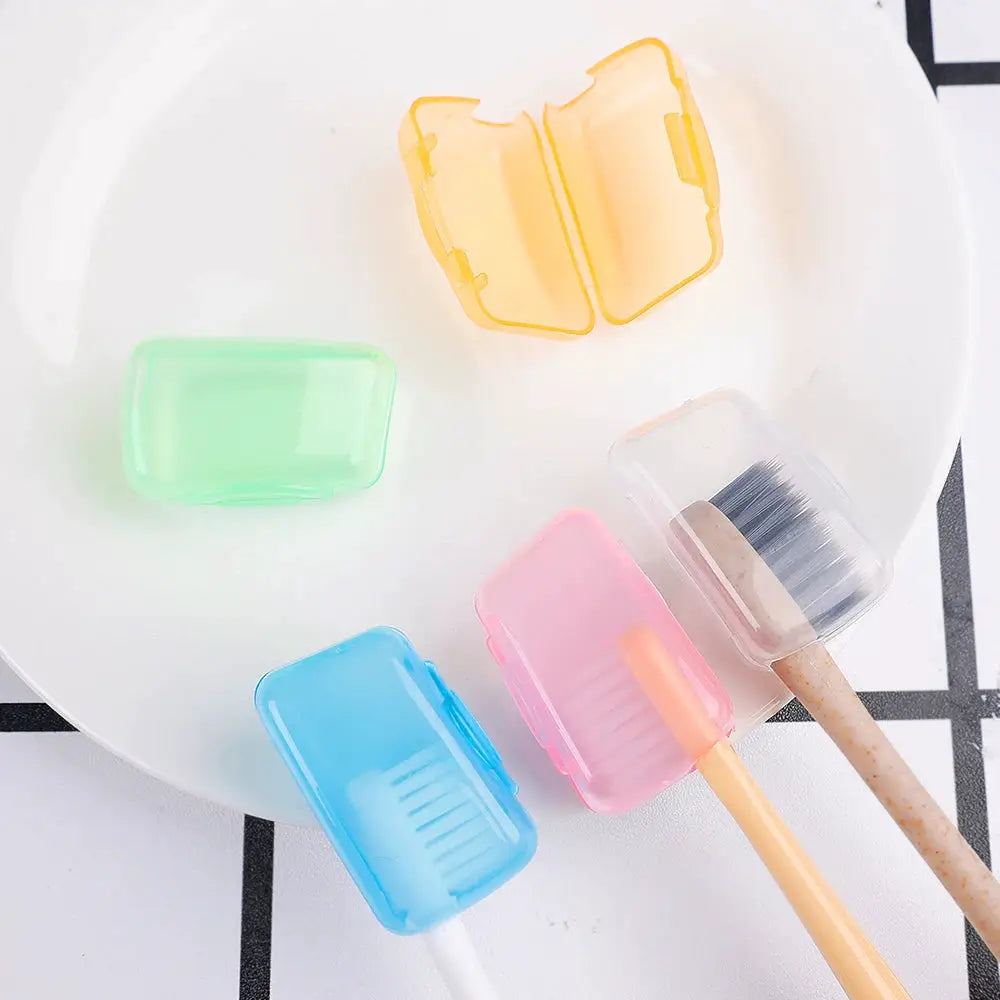 TravelGuard Five Pack Toothbrush Head Cover Caps for Travel and Camping Hygienic Protection with Airflow
