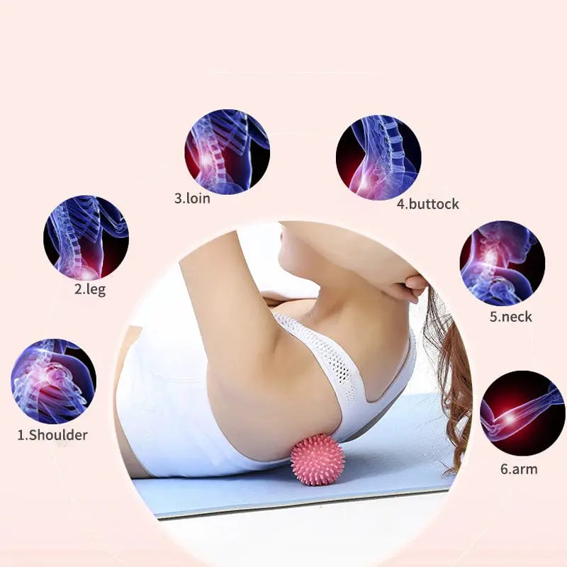 Massage fascia ball by Simples Market, pink spiky massager for neck and shoulders