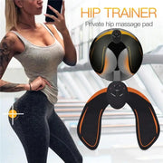 Wireless hip trainer buttock lifting massage device in black and orange by Simples Market with control panel